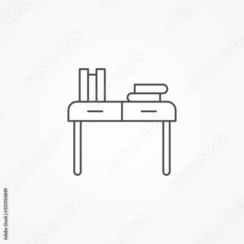 Desk Vector Icon Sign Symbol Buy This Stock Vector And Explore Similar Vectors At Adobe Stock Adobe Stock