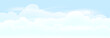 Vector Nature landscape background of blue sky and fluffy white clouds. illustration skyline for banner or spring summer background