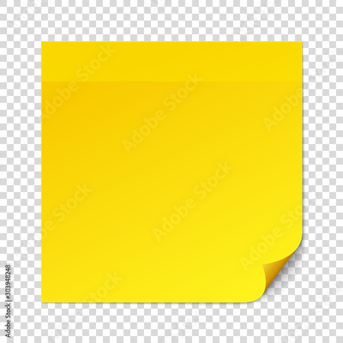 Fotografía Yellow sticky note on transparent texture background