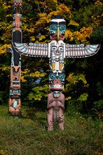 Totem Poles In Stanley Park, Vancouver