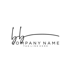 Wall Mural - Initial letter BB Signature handwriting Logo Vector	