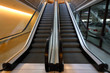 escalator staircase in underground of modern business building