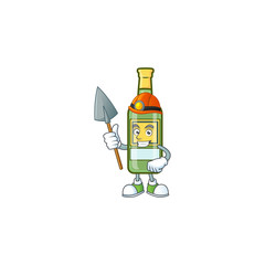 Sticker - Character a miner in the whiskey cartoon