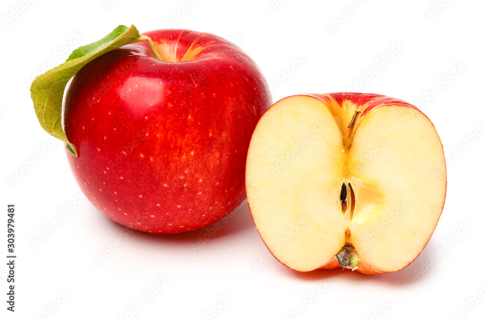 Fresh ripe apples on white background