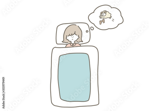 眠れなくて羊を数える女の子 Vector De Stock Adobe Stock 眠れなくて羊を数える女の子 Vector De Stock Adobe Stock