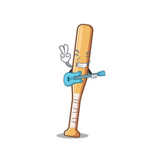 Canvas Print - Cartoon baseball bat with the with guitar character