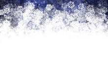 Abstract Winter Background. Snowdrift Of Fluffy Snow On A Dark Background. Beautiful Lush Snowflakes. Light Christmas Background. Gradient From Light To Dark