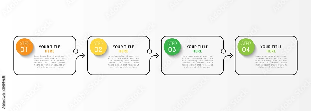 Vector infographic design template with 4 options or steps. Can be used ...
