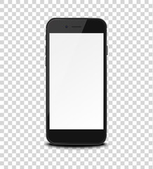 Smart phone on transparent background.