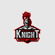 Hockey club logo design with knight mascot. Logo design for hockey club