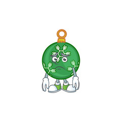 Sticker - Character afraid in the green christmas ball