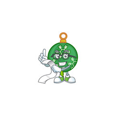 Sticker - Character holding bill in the green christmas ball