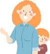 © BNP Design Studio - Kid Boy Timid Parent Mom Talking Illustration