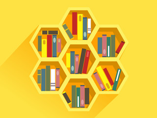 Poster - Beehive Book Shelf Illustration