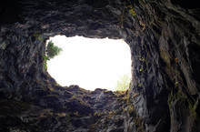 Hole In The Rocky Cave Inside