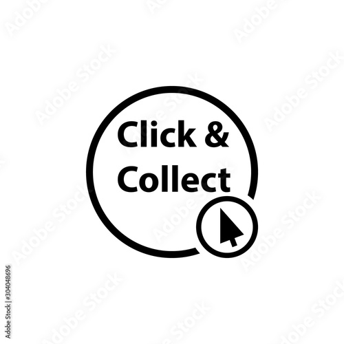 Fotomural Click and collect black and white icon