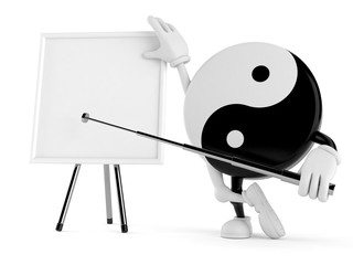 Wall Mural - Jing Jang character with blank whiteboard