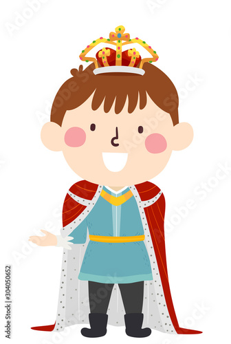 Kid Boy Medieval King Illustration