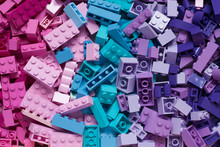 Pile Of Child's Building Blocks In Multiple Colours	