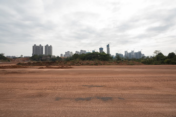 Wall Mural - City building dirt road horizon road landscape