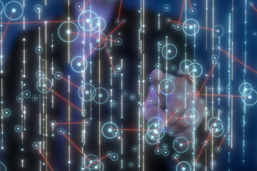 Canvas Print - touch screen technology. future modern touch screen technology