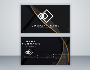 Modern black abstract bussines card template. Elegant element composition design with clean 