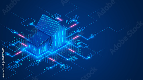 Cuadros en Lienzo Smart home technology conceptual banner