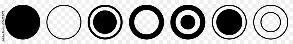 Label Circle Black | Circles | Logo Sticker | Emblem Round | Icon | Transparent Variations - obrazy, fototapety, plakaty 