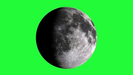 Wall Mural - moon phases 4k time lapse video on green screen. high resolution and super detailed lunar phases.