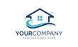 Creative home cleaning logo designs concept