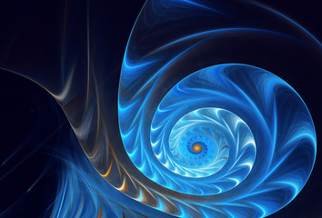 Wall Mural - Abstract color dynamic background with lighting effect. Fractal spiral. Fractal art