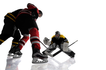 Wall Mural - Ice hockey isolated on white