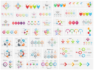 Wall Mural - mega collection of colorful infographic can be used for workflow layout, diagram, number options, we