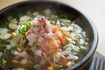 Wall Mural - Korean bean sprout and octopus soup 