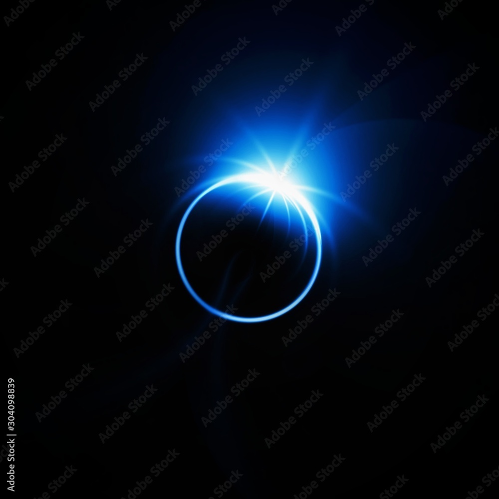 抽象的な青い光の輪 Stock Illustration | Adobe Stock