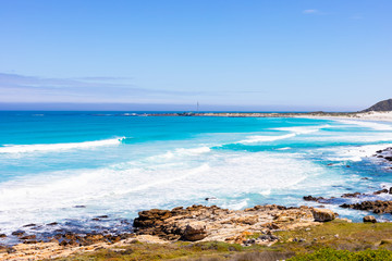 Elevated view of the rugged rocky coastline of the Western Seaboard of Cape Town