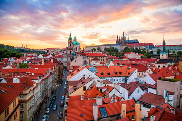 Fototapete - Prague old town at sunset