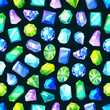 Gems seamless pattern, jewelry crystal diamonds