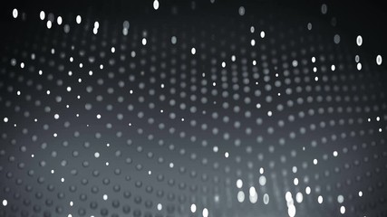 Wall Mural - floating mesh of particles. science fiction background with glowing spheres. seamless loop 3d render