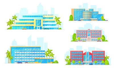 Sticker - apart hotel resort building icons