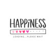 Happiness hand drawn lettering slogan for t-shirt, clothes, card, stickers. Modern love typography inspirational phrase.