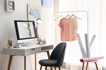 Poster - Designer's workplace with modern computer on table