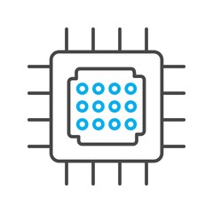 Processor Icon Isolated On Abstract Background