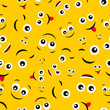 © dniprodd - Seamless patterm with cartoon faces with emotions