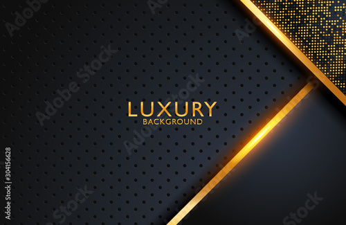Abstract realistic luxury decoration textured with golden dots pattern Tableau sur Toile