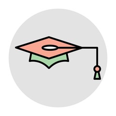 Graduation Cap Icon Isolated On Abstract Background