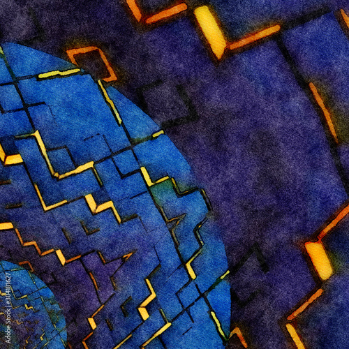 Contemporary abstraction wall art print, modern beautiful pattern background,...