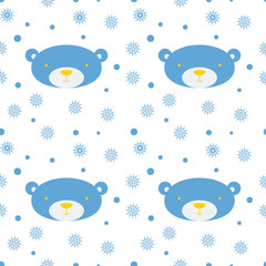 Aufkleber - vector hand drawn winter seamless pattern with bear. ornament with cute animal. cartoon christmas ba