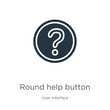 © Premium Art - Round help button icon vector. Trendy flat round help button icon from user interface collection isolated on white background. Vector illustration can be used for web and mobile graphic design, logo,