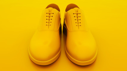 Wall Mural - Men's shoes. Minimal idea concept. 3d illustration